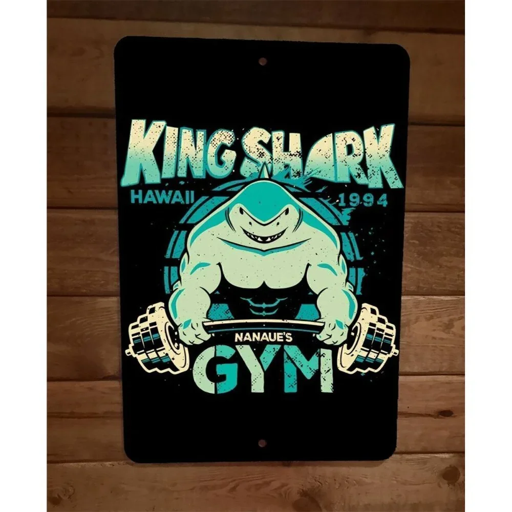 King Shark Gym 8x12‎ Metal Wall Sign Poster